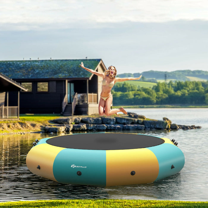 10FT Inflatable Water Trampoline, Blue - Water Toy with 500W Electric Inflator - Ideal Solution for Fun & Entertainment in the Pool or Lake