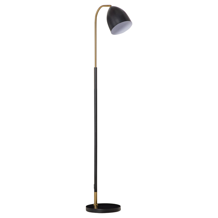 Arc Adjustable Floor Lamp - Black Gold Standing Reading Light with Flexible Lampshade - Ideal for Living Room, Office, Bedroom Ambiance and Task Lighting