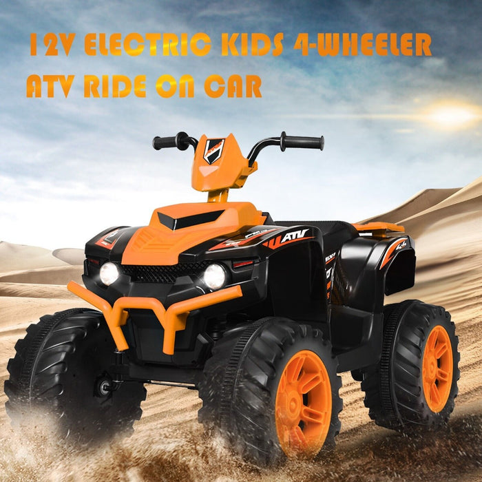 Electric Ride-On Quad Bike for Kids, 12v - ATV in Sleek Black Finish - Ideal Outdoor Play Vehicle for Adventurous Children