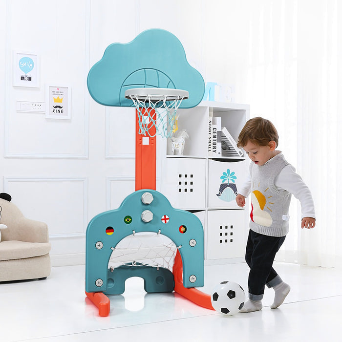 3-in-1 Adjustable Basketball Hoop Set - Multipurpose Sports Stand with Variable Height - Perfect for Kids and Adults of Different Ages and Heights
