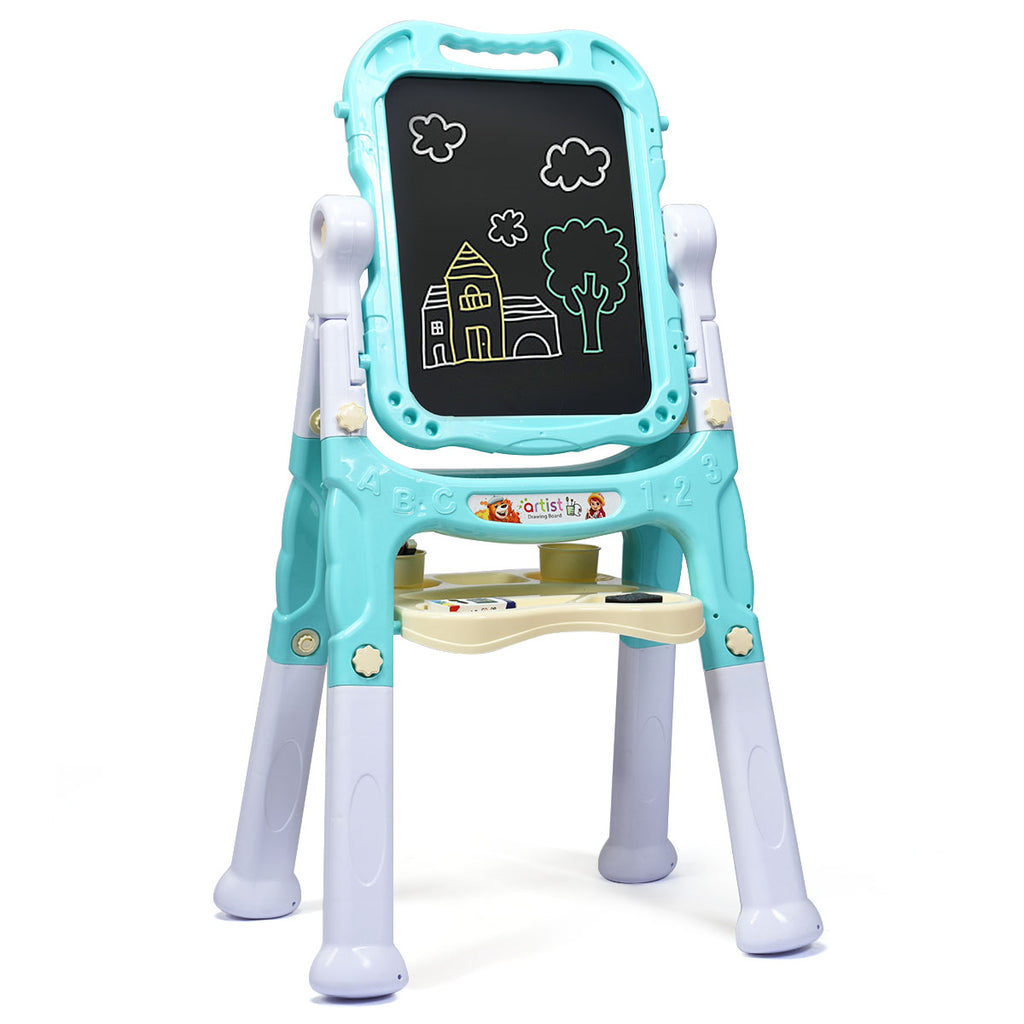Double Sided Boards Easel for Kids - Magnetic Art Painting Board in Blue - Perfect for Young Artists to Express Creativity