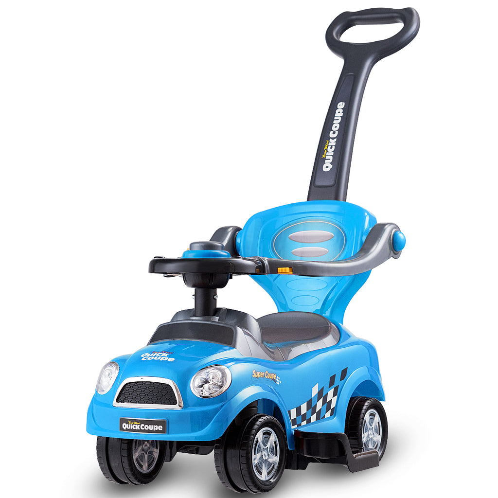 3 in 1 Kids Ride-on Car with Push Handle - Blue Version - Ideal for Enhancing Motor Skills & Providing Endless Fun