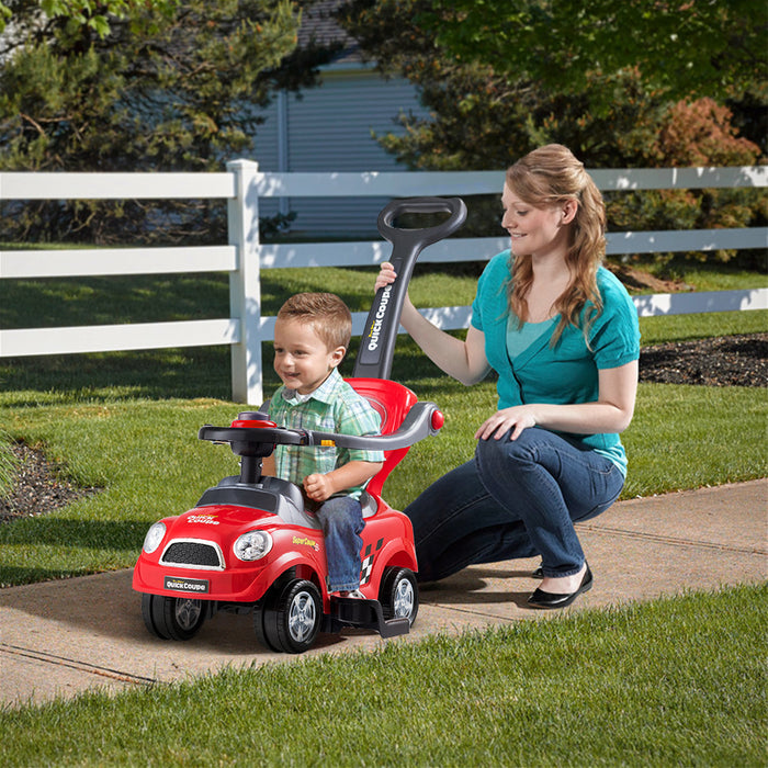 3 in 1 Kids Ride-on Car with Push Handle - Blue Version - Ideal for Enhancing Motor Skills & Providing Endless Fun
