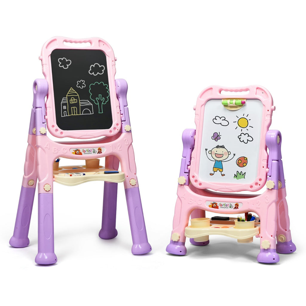 Double Sided Boards Easel for Kids - Magnetic Art Painting Board in Blue - Perfect for Young Artists to Express Creativity