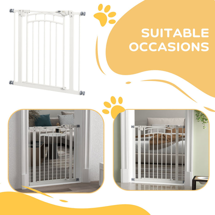 Pressure Fit Auto-Closing Stair Gate - Ideal for Dogs, Quick & Effortless Setup - Fits 74-80cm Openings, Keeps Pets Safe