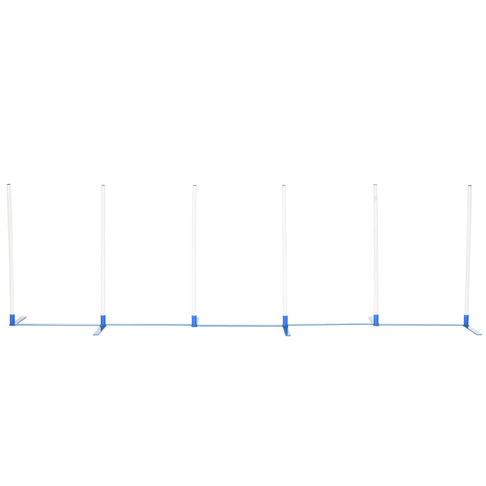 Dog Agility Obstacle Course Set - Adjustable Weave Poles, Training Fun for Pets - Ideal for Backyard or Park with Storage Bag