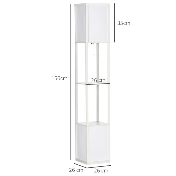 Modern Dual Ambient Light Shelf Floor Lamp - 156cm Standing Lighting for Living Room and Bedroom - Ideal for Cozy Illumination and Storage