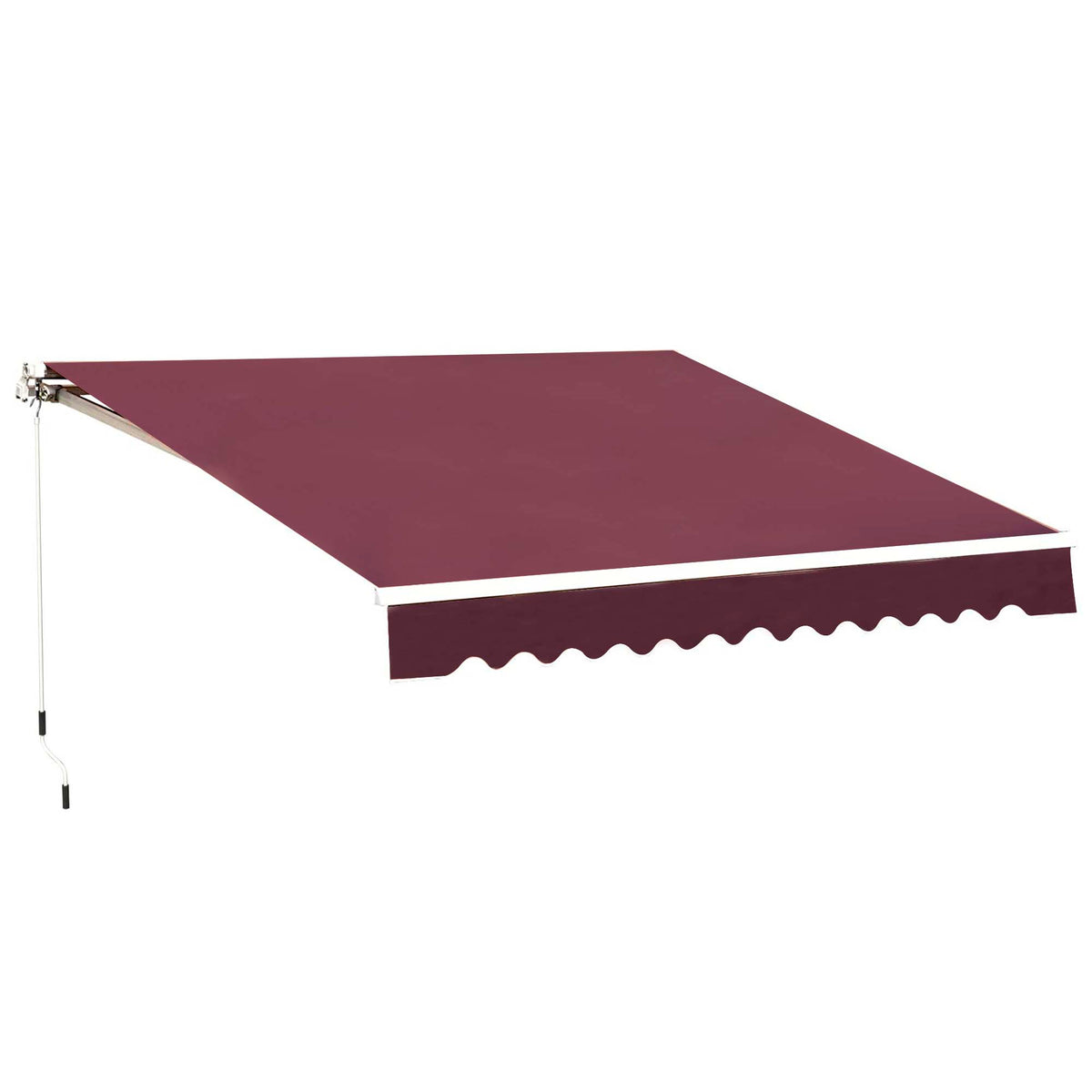 Manual Retractable Awning 3x2.5m - Garden Patio Sun Shade Canopy in Vibrant Red - Ideal for Outdoor Comfort and Entertaining