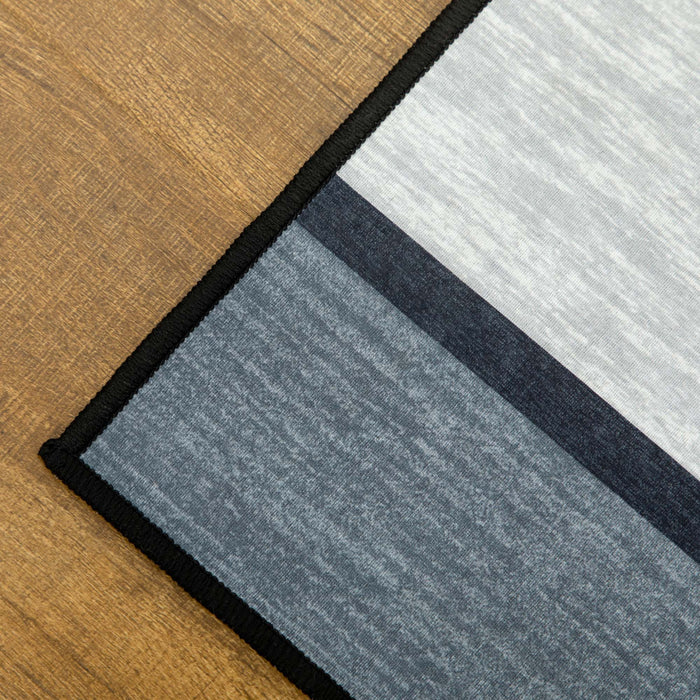 Modern Geometric Rug - 80x150 cm Blue and Grey Large Carpet for Living/Dining Room - Stylish Floor Covering for Home Decor