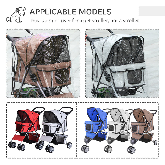 Folding Pet Stroller for Mini Dogs and Cats - Lightweight Pushchair with Canopy, Cup Holder, and Undercarriage Basket - Safe and Comfortable Travel for Small Animals with Reflective Safety Features