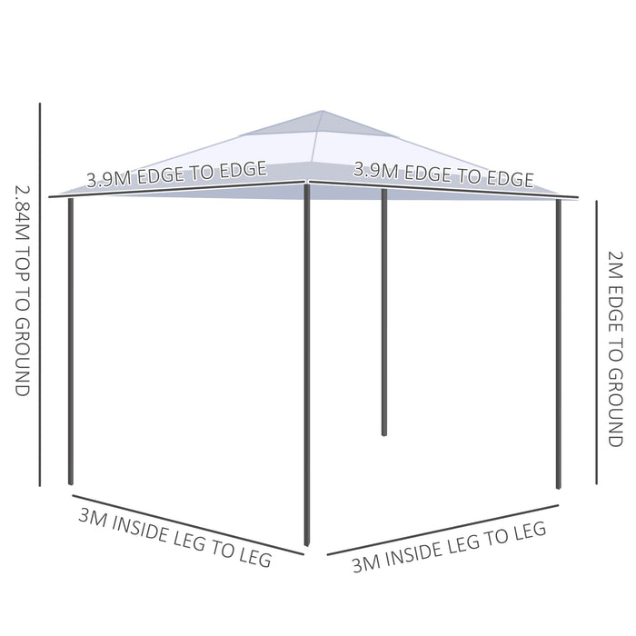 Pop-Up Canopy Gazebo - 4x4m with Roller Bag & Adjustable Steel Legs for Outdoor Events - Ideal for Parties & Gatherings, Weather-Resistant White Cover