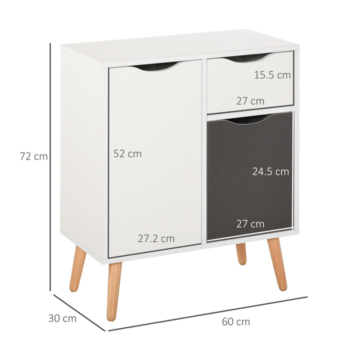 Floor Cabinet with Drawer - Versatile Storage Cupboard and Sideboard for Home Organization - Ideal for Bedroom, Living Room, and Entryway in Elegant Grey