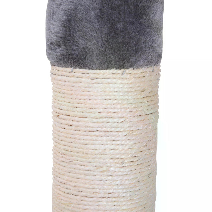 Cat's Empire Adjustable High-Rise Scratching Post - 5-Level Plush Platforms for Feline Fun, Grey - Ideal for Indoor Cats' Exercise and Entertainment