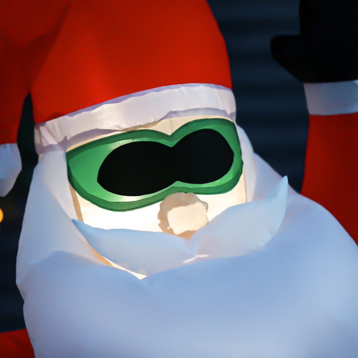 Inflatable Santa Claus in Airplane with LED Lights - 1.6m Tall Blow Up Holiday Decor for Yard & Garden - Festive Outdoor Display for Christmas Party