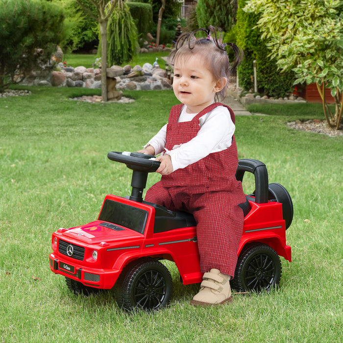 Aosom Licensed Mercedes-Benz G350 - Toddler Push and Slide Car with Large Steering Wheel and Anti-Tipping System - Safe Ride-On Toy for Kids