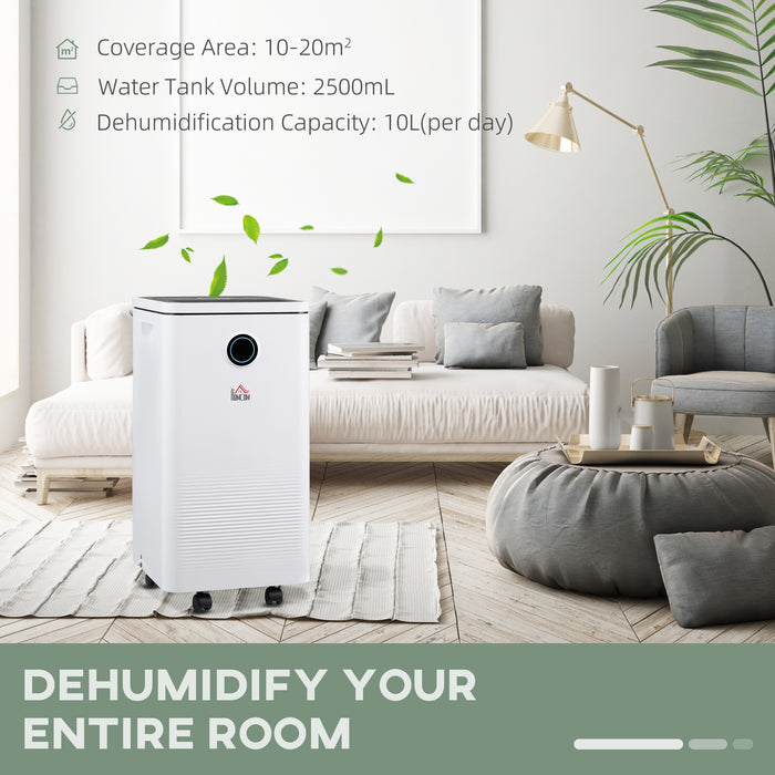 2500ML Smart WiFi Dehumidifier - 10L/Day Portable and Quiet Moisture Remover - Ideal for Home, Laundry, and Basement Spaces