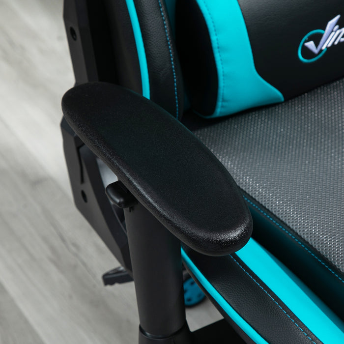 Ergonomic Racing Gaming Chair - High Back Adjustable Swivel Office Desk Chair with Headrest, Sky Blue - Ideal for Gamers & Comfortable Work Sessions