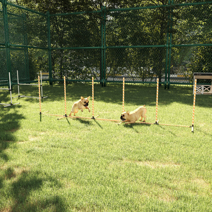 Dog Agility Training Set - 12 Weave Poles Slalom Obstacle Course Equipment for Outdoor and Indoor - Includes Durable Oxford Carry Bag for Easy Transport
