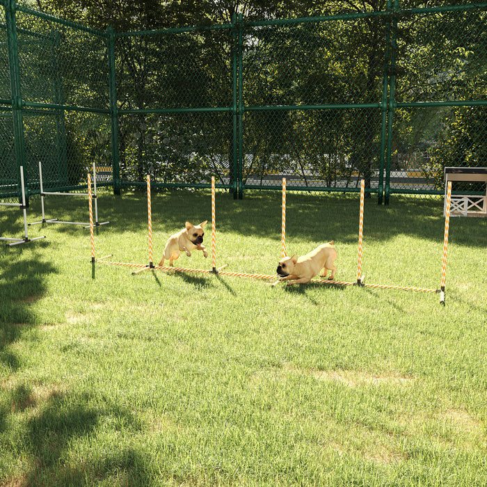 Dog Agility Training Set - 12 Weave Poles Slalom Obstacle Course Equipment for Outdoor and Indoor - Includes Durable Oxford Carry Bag for Easy Transport