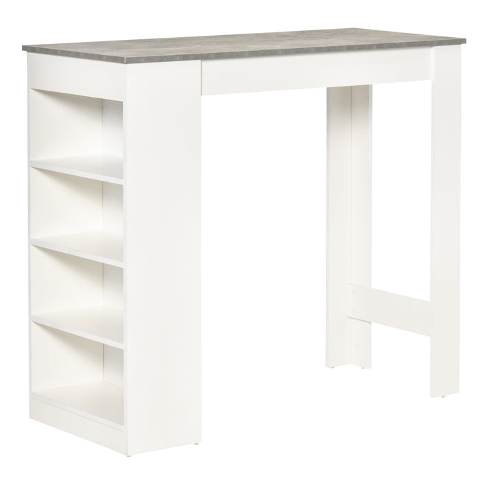 4-Tier Bar Coffee Kitchen Dining Table - Versatile Storage Shelf Unit in Grey for Home and Apartment Spaces - Ideal for Meal Prep, Dining, and Entertaining