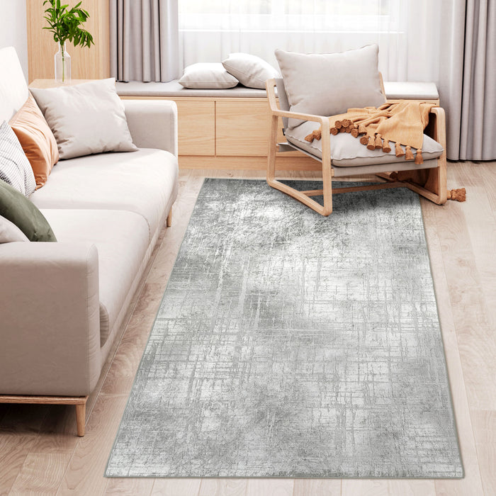 Modern Abstract Grey Area Rug - Decorative Carpet for Living Room, Bedroom, Dining Room, 230 x 160cm - Stylish Floor Covering for Home Decor