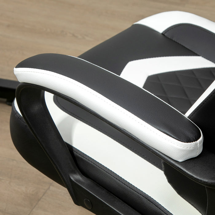 Racing Gaming Chair - Ergonomic Desk Chair with Lumbar Support, Headrest & Swivel Wheels - Comfortable PVC Leather for Home Office Gamers