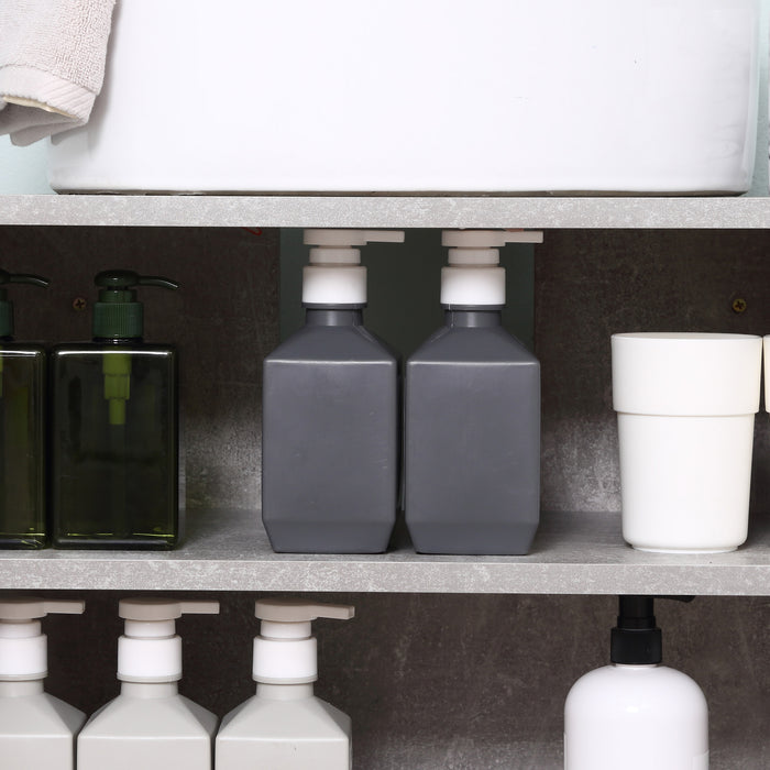 Under Sink Bathroom Cabinet - Vanity Unit with Pedestal Design and Adjustable Storage Shelves - Space-Saving Organizer for Bathroom Essentials in White and Grey