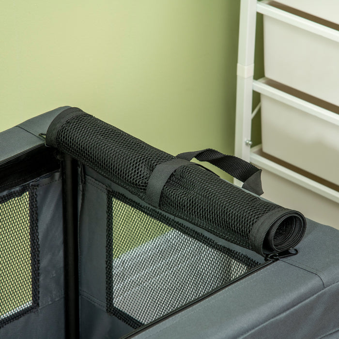 Portable Pet Carrier for Small Animals - Foldable and Spacious Dog & Cat Travel Bag, 69x51x51 cm, Grey - Ideal for Miniature Dog Breeds & Cats on the Go