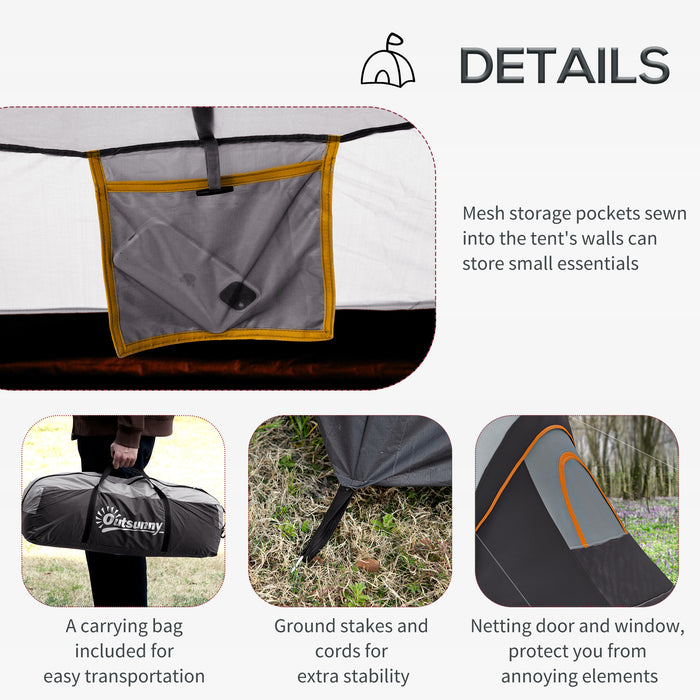 Dome Camping Tent for 5-6 People - UV Protected & 3000mm Water Resistant Outdoor Shelter for Hiking - Multicolor Family Tunnel Tent