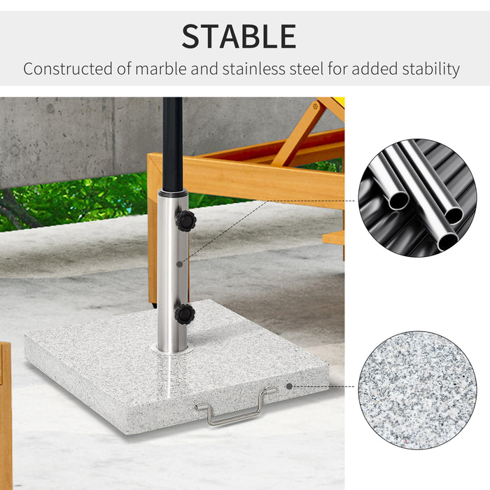 28kg Marble Garden Umbrella Base - Sturdy Sunshade Holder for Outdoor Patio - Durable Parasol Stand for Secure Shade Setup