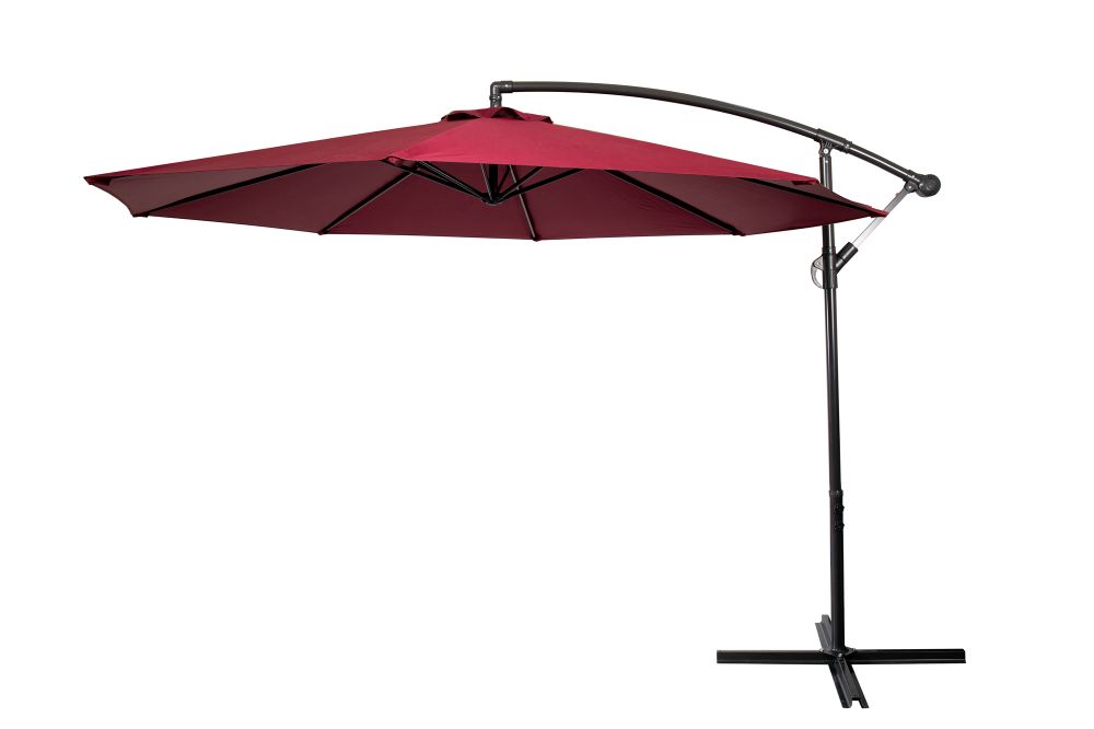 Sturdy Red Garden Parasol and Patio Umbrella with 8 Ribs - Outdoor Sunshade Canopy with Crank and Tilt Mechanism - UV Protection Patio and Balcony