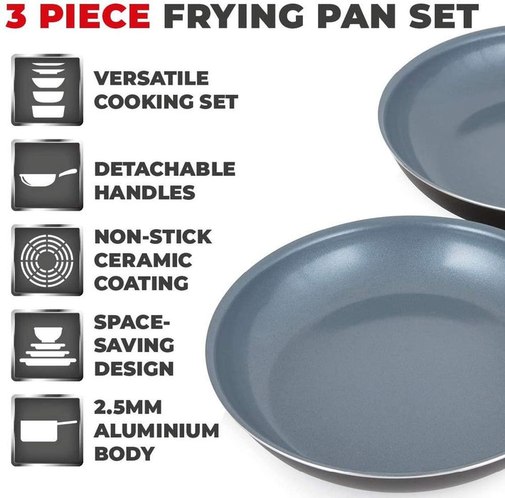 Tower Freedom 3 Piece 24/28cm Cookware Set with Ceramic Coating T800203
