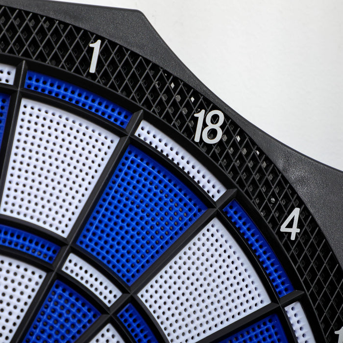 Electronic Dartboard with Cabinet and LCD Display - 31 Game Variations for 8 Players, Includes 6 Soft Tip Darts and Spare Tips - Fun Home Entertainment & Competitive Play