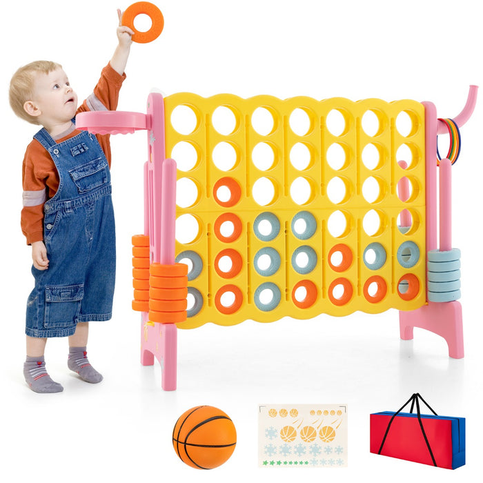 Advanced 4-to-Score Combo Set - Game Set with Basketball Hoop and Ring Toss Features - Perfect fun for both Kids and Adults
