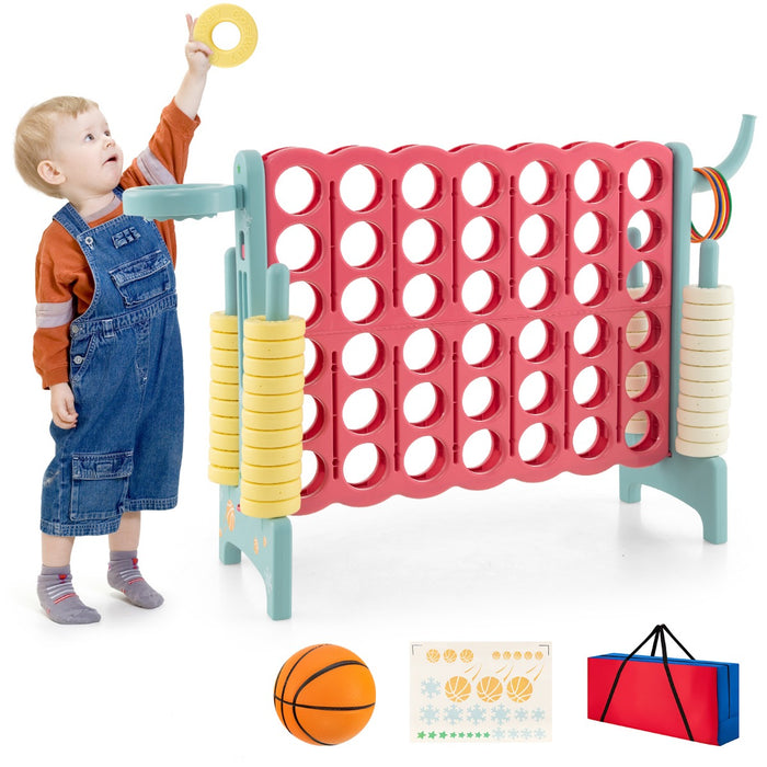Advanced 4-to-Score Combo Set - Game Set with Basketball Hoop and Ring Toss Features - Perfect fun for both Kids and Adults