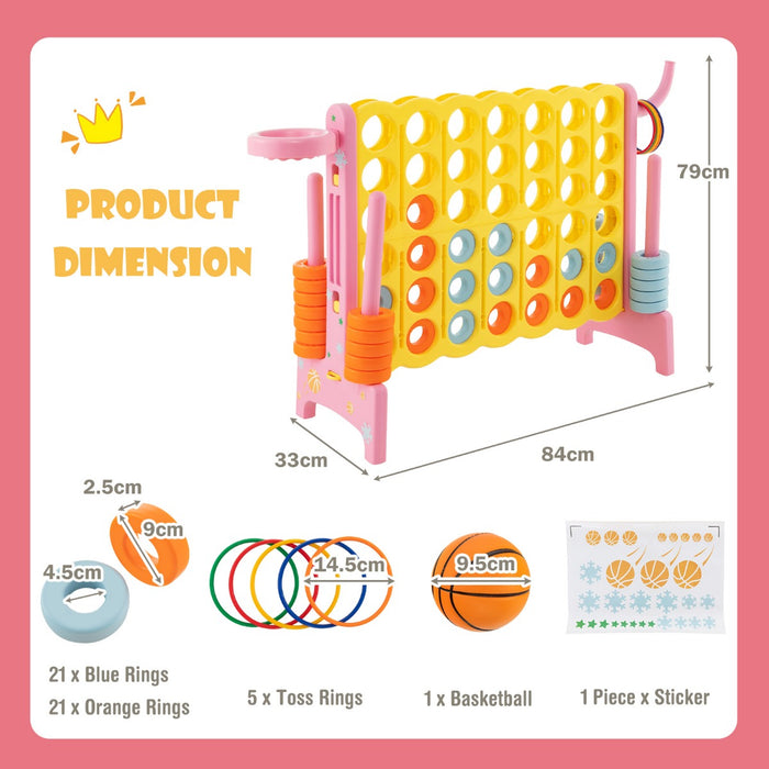 Advanced 4-to-Score Combo Set - Game Set with Basketball Hoop and Ring Toss Features - Perfect fun for both Kids and Adults