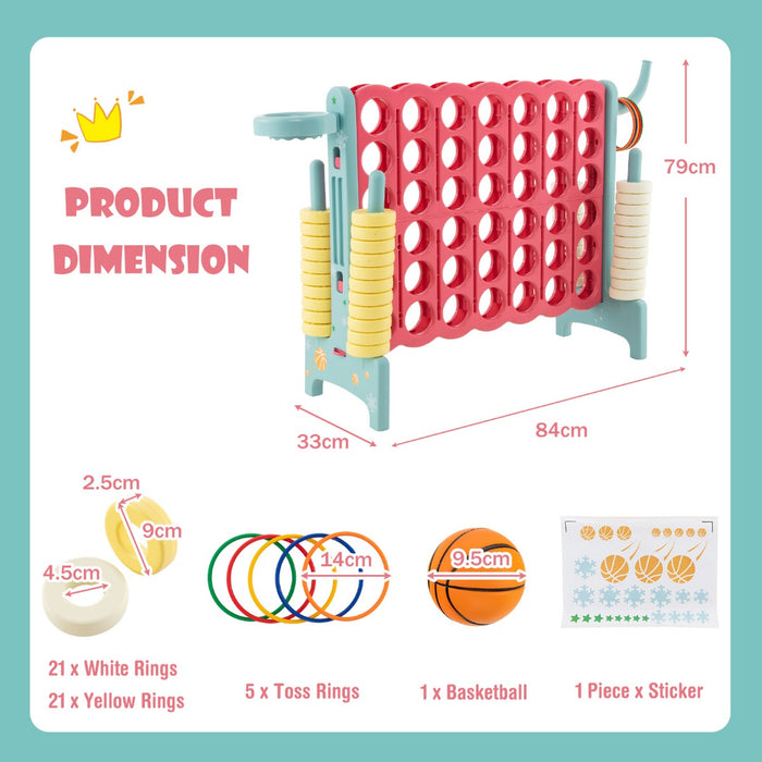Advanced 4-to-Score Combo Set - Game Set with Basketball Hoop and Ring Toss Features - Perfect fun for both Kids and Adults