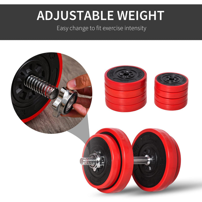 20KGS Adjustable Dumbbell & Barbell Set - Muscle Building and Strength Training Equipment - Home Gym Exercise for Full-Body Workouts