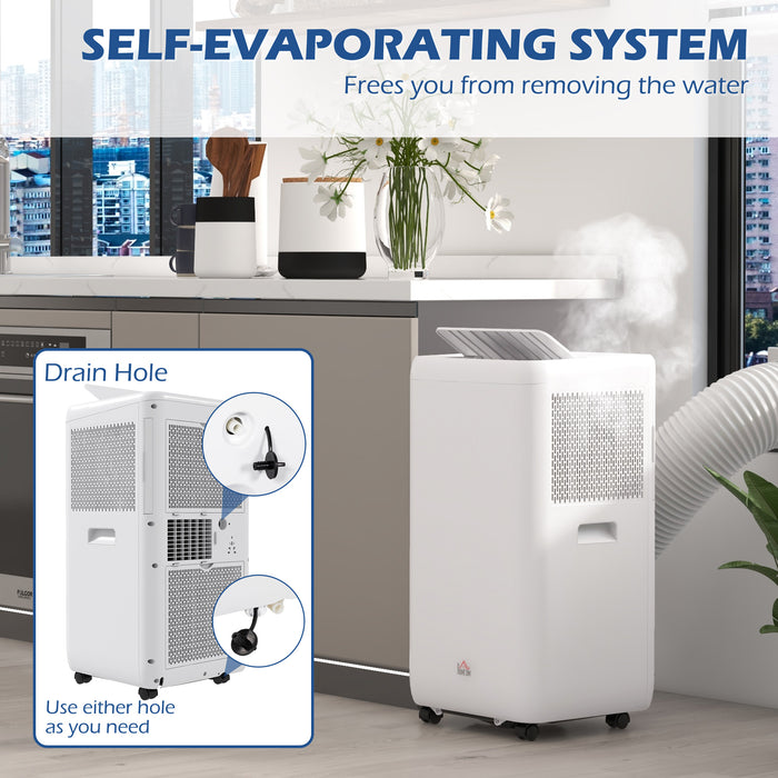 12,000 BTU Portable Air Conditioning Unit - Cools and Dehumidifies Rooms Up to 28m² with Auto/Sleep Modes and 24-Hour Timer - Easy Mobility with Built-in Wheels for Home or Office Use