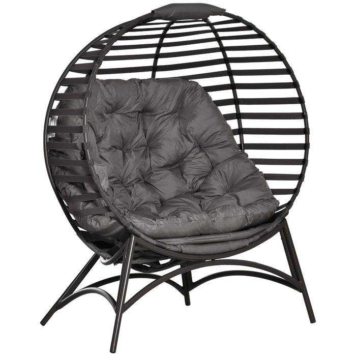 2 Seater Egg Chair - Comfortable Patio Basket Seat with Cushion & Steel Frame - Ideal for Both Indoor & Outdoor Relaxation