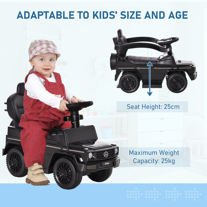 Mercedes-Benz G350 Ride-On Push Car - Toddler Foot-to-Floor Slider with Steering Wheel in Sleek Black - Perfect Stroller Alternative for Young Children