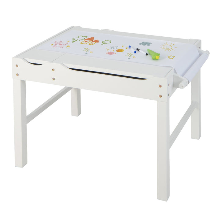Children Activity Table by Natural - Wooden, Reversible Tabletop Design - Ideal for Playtime and Learning Activities