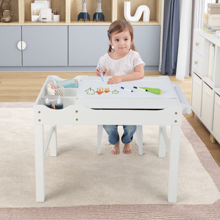 Children Activity Table by Natural - Wooden, Reversible Tabletop Design - Ideal for Playtime and Learning Activities
