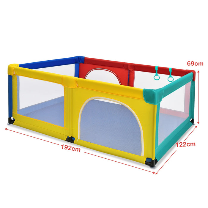 Baby Playpen Activity Centre with 50 Balls - Breathable Mesh Zipper Door Playpen for Infants - Ideal for Safe Indoor Play and Activity for Babies