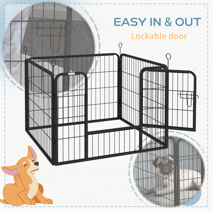 Heavy Duty 4-Panel Dog Playpen - Foldable Puppy Pen for Indoor/Outdoor with Collapsible Design, 82 x 82 x 60 cm - Ideal for Play Area & Pet Safety