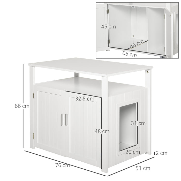 Wood Cat Litter Cabinet with Movable Divider - Versatile Litter Box Enclosure & Stylish Nightstand - Ideal for Cat Privacy and Home Décor Integration