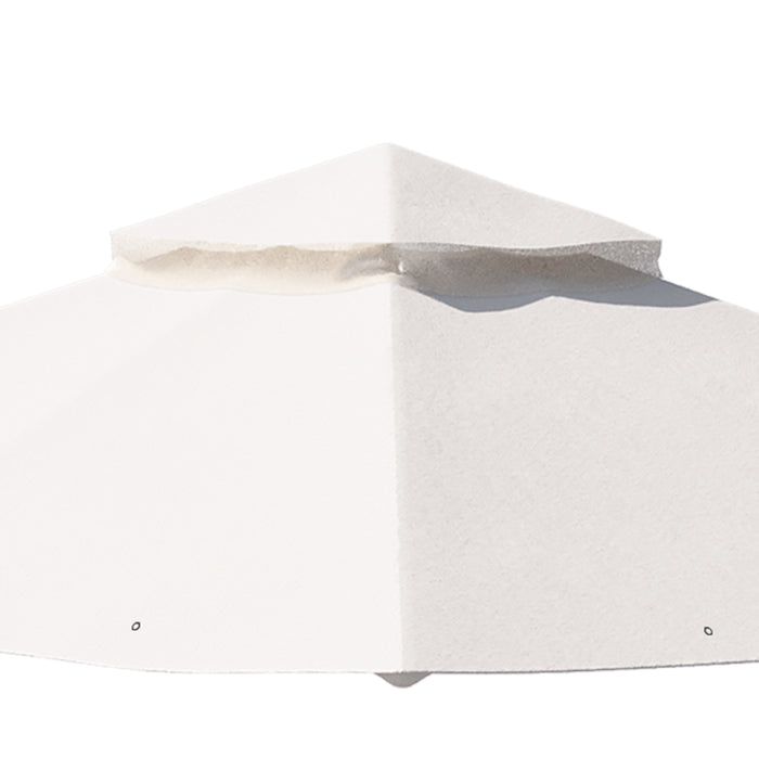 Double Tier 3x3m Gazebo Replacement Canopy - Durable Roof Top for Garden, Patio, Outdoor Use, Beige Color - Ideal for Shelter and Shade (Top Only)