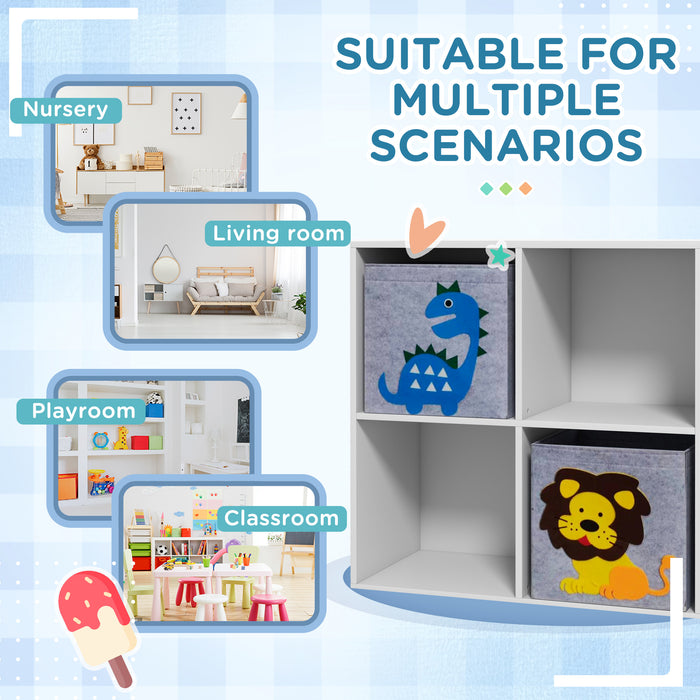 Kids' Storage Organizer - Playful Toy Box with Dual Non-Woven Fabric Bins, 61.8cm Cube - Perfect for Neatly Tidying Toys and Children's Accessories