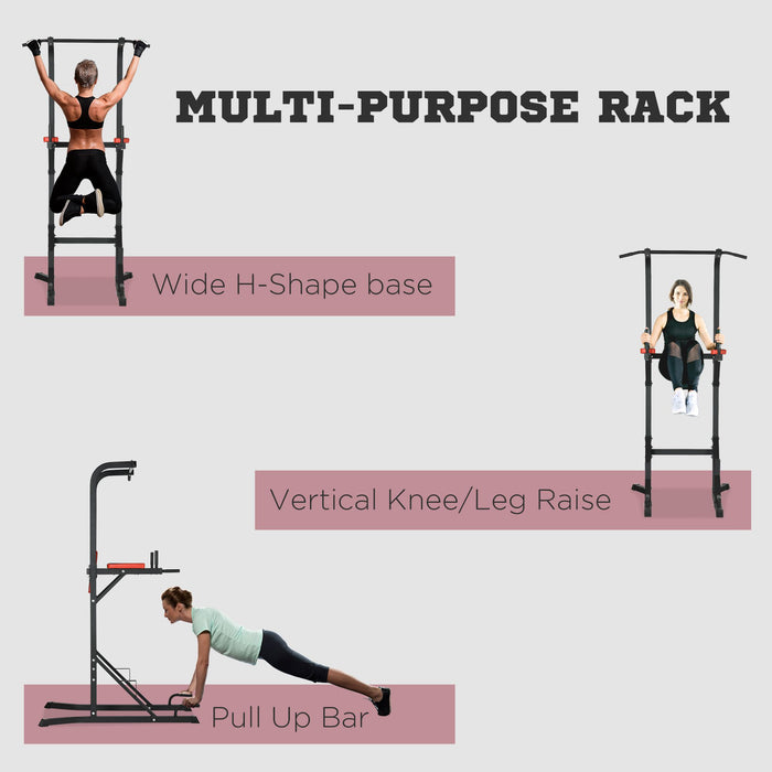 Power Tower Workout Station - Multifunctional Exercise Equipment with Pull Up Bar, Dip Stand, and Push Up Handles - Ideal for Home Gym Fitness Enthusiasts