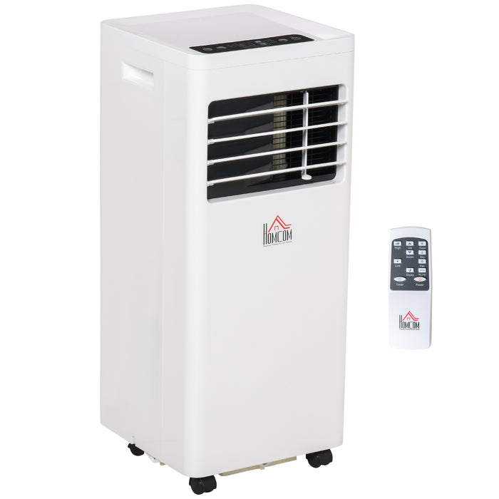 White Mobile Air Conditioner with Remote Control - 650W Cooling, Dehumidifying, and Ventilating Unit - Ideal for Comfort in Any Room